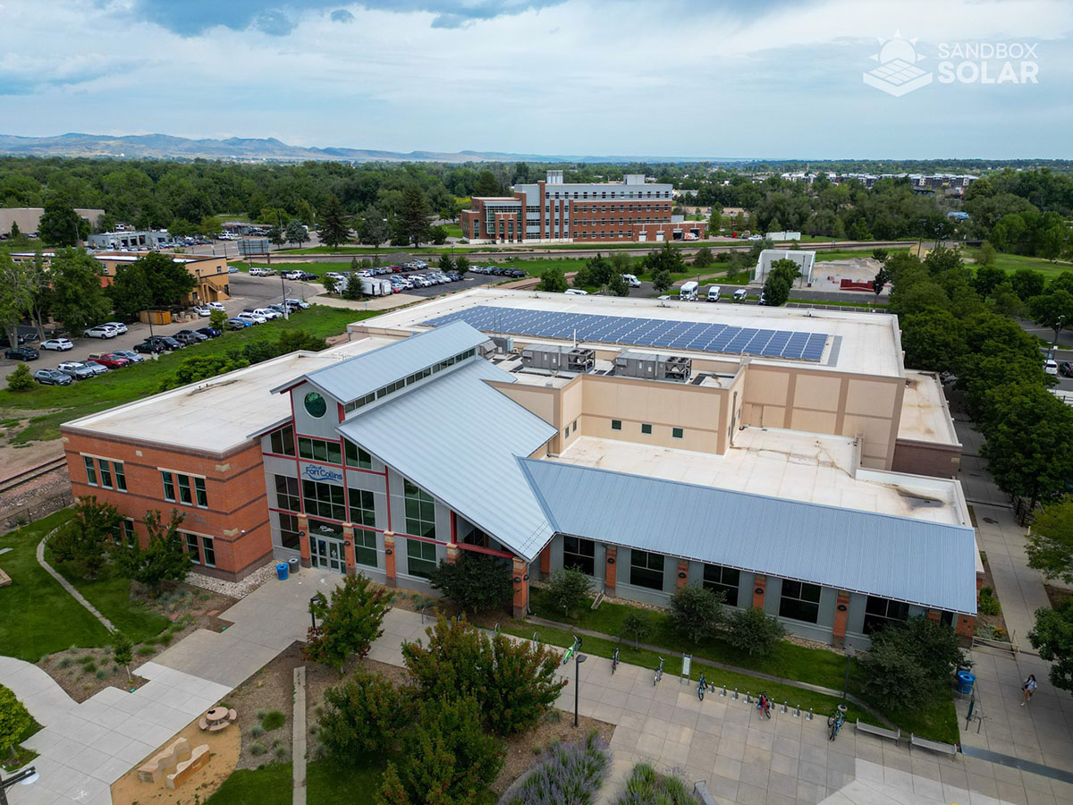 Aerial view of Aztlan Center in Fort Collins.